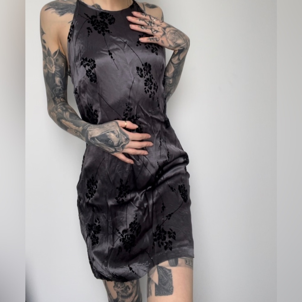 magnifique robe en satin & velour small